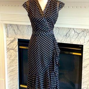 Black and beige polkadot dress